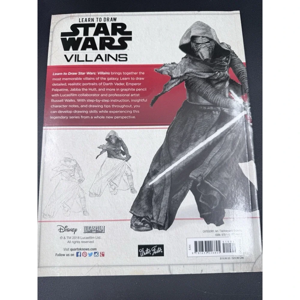 Learn To Draw Star Wars Villains Disney Lucasfilm Good Used Condition